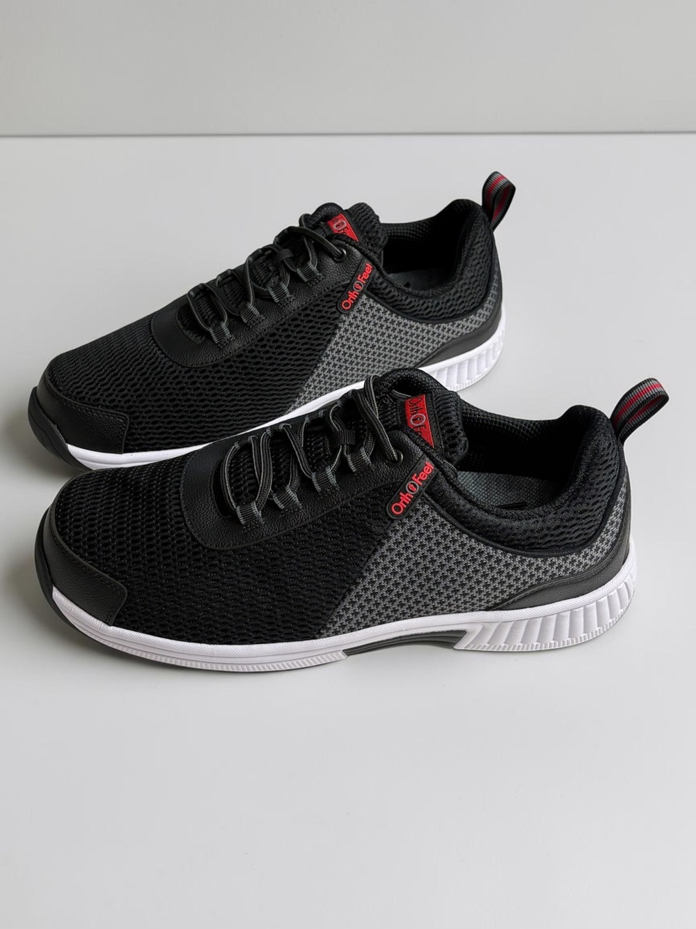 NEW Orthofeet Edgewater 617 Men's Black Sneakers 12 XX-Wide 6E